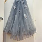 La Femme  26236 Floral Lace Tulle Skirt Gown Photo 6