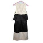 Alexis Caprice satin Two Tone Dress with Overlay detail off white and black sz S Photo 2