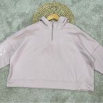 Under Armour NWT Rival Terry Hoodie Sweatshirt Longsleeve Cropped 1/4 Zip Pink L Photo 4