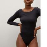 Everlane Womens The Long-Sleeve Ballet Bodysuit Low Back Thong Black S Photo 0