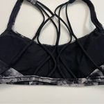 Lululemon Sports Bra Free To Be Zen Strappy Athletic Abstract Floral Black Grey Photo 5