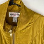 Vtg Y2K 100% Silk Satin Bomber Jacket Sz Medium Gold Yellow Photo 3