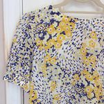 Loft  Floral Print Short Sleeve Button Back Blouse Photo 2