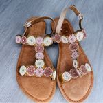 Bed Stu  Roan Beaded Leather Sandals shoes with Pink and Cream Accents Photo 0
