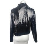 Essue  Black Sequin Open Front Long Sleeve Disco Night Out Party Blazer Jacket S Photo 2