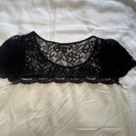 EXPRESS Women's Lace Shirt Black & Cream Size Small Business Formal Office Photo 1