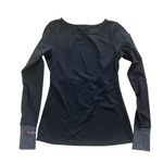 Jessica Simpson The Warm Up Athletic Shirt Size S Black Long Sleeve Open Back Photo 0