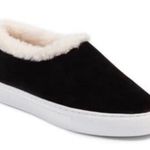 Tory Burch Miller Black Suede Shearling Reva Slip Photo 0
