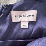 superdown Revolve  Mila Deep V Mini Dress Navy Blue Sparkles Size XS Photo 4