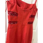 Oltre Made in Italy Bodycon Dress Straps Two Lace Line Red Mini Dress Sz 42 Size M Photo 5