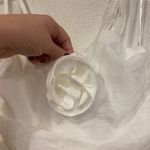 Lulus NWT  Dream Elegance White Ruched Rosette Drop Waist Maxi Dress Size Medium Photo 2