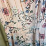 Sandra Darren  Pink Floral Faux Wrap Hi Low Vee Neck‎ Maxi Dress Size 10 Photo 2