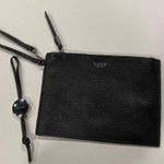 Botkier  New York black pebbled leather zipper pochette wristlet with logo pull Photo 0