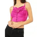 Free People NWT  Have My Heart Cropped Tank Top Raspberry Sherbert Sz XS Photo 1
