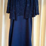 Alex Evenings  dark blue evening gown and jacket set Photo 0