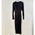 LIONESS  Cut Out Long Sleeve Thigh High Slit Maxi Dress Black Women's Size XS Photo 6