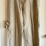Elan  Capri Pant Size XL Tan Brown Cargo Pockets Wide Leg 40” Waist 33” Inseam Photo 0