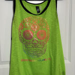 South Padre Island Souvenir Tank Top Large Neon Green L Pacific Surf Black Photo 0