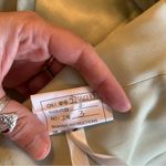 NWOT light green satin one shoulder bridesmaid dress with slit size 4 lace back Photo 5