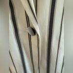 LAFAYETTE 148 One Button Textured Cotton Striped Silk And Cotton Blazer Size 4 Black Photo 2