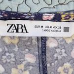 ZARA  Feminine Floral Print V-Neck Long Sleeve Mini  Dress Sz Medium 💚 Photo 8