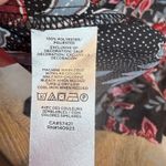 Loft  Floral Garden Bell Sleeve Blouse Mock Neck Black Pink Size XL Photo 5