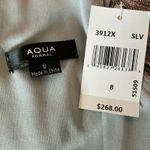 AQUA Women's Formal Dress Size 8 Silver Metallic Ruffled Maxi Skirt A-Line Gown Photo 8