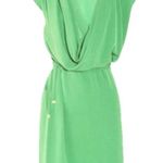 Diane Von Furstenberg  100 % Silk Lime Green Wrap Dress Women’s Size 4‎ Photo 0