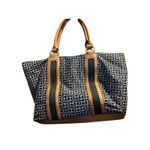 Tommy Hilfiger  Tote Bag Signature Monogram Canvas Leather Trim Tan Photo 4