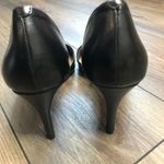 Saks 5th Avenue Saks Fifth Avenue Black Nettie Heels Women's Size 8M Leather Classic Mid Height Photo 4