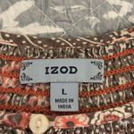 IZOD  Floral Blouse with Red and Gray Accents Photo 1