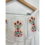 New Directions Shirt Womens Embroidered Off Shoulder Lightweight White Size Smal Photo 2