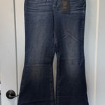 Lee NWT High Rise Flare Jean Dark Wash Stone Wash Wide Leg 26x35 Photo 0