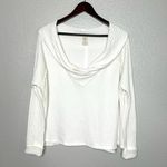 We The Free Women's Wildcat Thermal Cowl Neck Top L White Boho Layered Tunic Photo 8