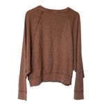 Z Supply Claire Rust Orange Waffle Thermal Long Sleeve Top Size L Photo 2