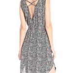Lucky Brand Linen Black Patterned Dress Photo 1
