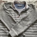 Orvis women’s striped gray 1/4 zip logo pockets pullover sweatshirt, size M Photo 7