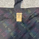 Victoria's Secret PINK Tote Bag Black Rainbow Reusable Travel 16X21 Inch Zipper Photo 1