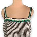 Lane Bryant  Striped Stitch Sweater Tank Crocheted Square Neck Neutral Pullover Photo 6