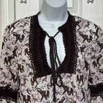 Tory Burch Women’s Long Sleeve Tie Front Cotten Elephant Print Blouse size 8 Photo 1