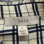 Joie  | Long Sleeve Button Up‎ Blouse Ivory Black Plaid | Women's L Photo 9