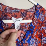 Japna  Dress L Sundress Floral Paisley Print Red Boho Preppy Cute V Neck Coquette Photo 3