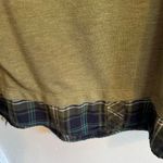 Faded Glory  Olive Green Plaid Trim Long Sleeve Casual Top Size L Photo 2