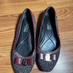Salvatore Ferragamo  Women's Black and Burgundy Tweed Flats Photo 1