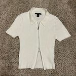 Forever 21  Cream Zip-Up Sweater Photo 0