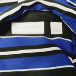 Pacific&Co NY& Black Blue Striped Roll Tab Vneck Popover Blouse Size Small Photo 4