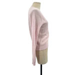 Minnie Rose  Cashmere Frayed Edge‎ Cropped V-Neck Sweater Pink Size Small Photo 3