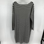 Xirena Stripe Midi TShirt Dress Long Sleeve Round Neck 100% Cotton Black White M Size M Photo 4