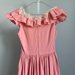 VTG Victorian Pink Renaissance Ruffle Lace Prairie Maxi Dress Cottagecore Gown Size 4 Photo 7