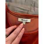 Madewell  Style # K4376 Burnt Orange Velvet Butterfly Top Shirt Shortsleeve Small Photo 8